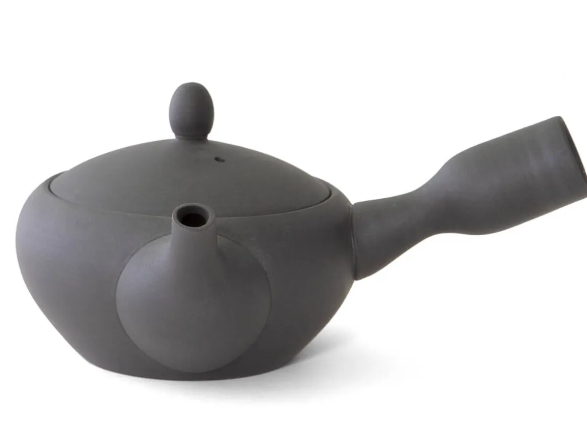 ORYOKI Japanische Teekannen|Teegeschirr*Japanisches Teeservice Teppachu Kurokusube, 3-teilig, Banko Yaki