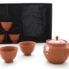ORYOKI Japanische Teekannen|Teegeschirr*Japanisches Teeservice, 6-teilig, Kyusu Tokoname Sakura Momo