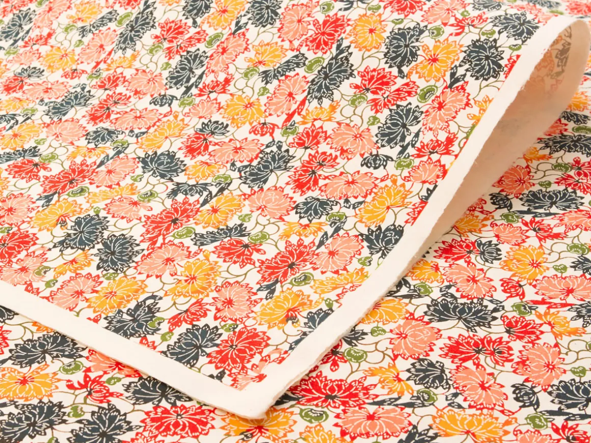 ORYOKI Japanpapier*Japanpapier Katazome, Weinlaub farbig