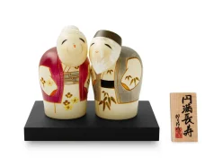 ORYOKI Kokeshi*Kokeshi: Holzfigur Enmanchoju (Paar)