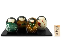 ORYOKI Kokeshi*Kokeshi: Holzfigur Shiki set, 4 Figuren