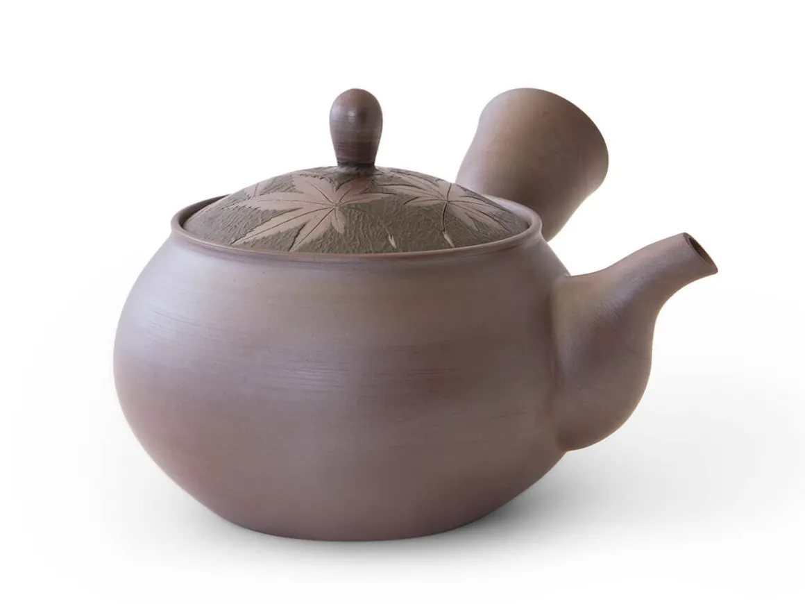 ORYOKI Japanische Teekannen|Teegeschirr*Kyusu Kuro Momiji, Banko Yaki, 350 ml