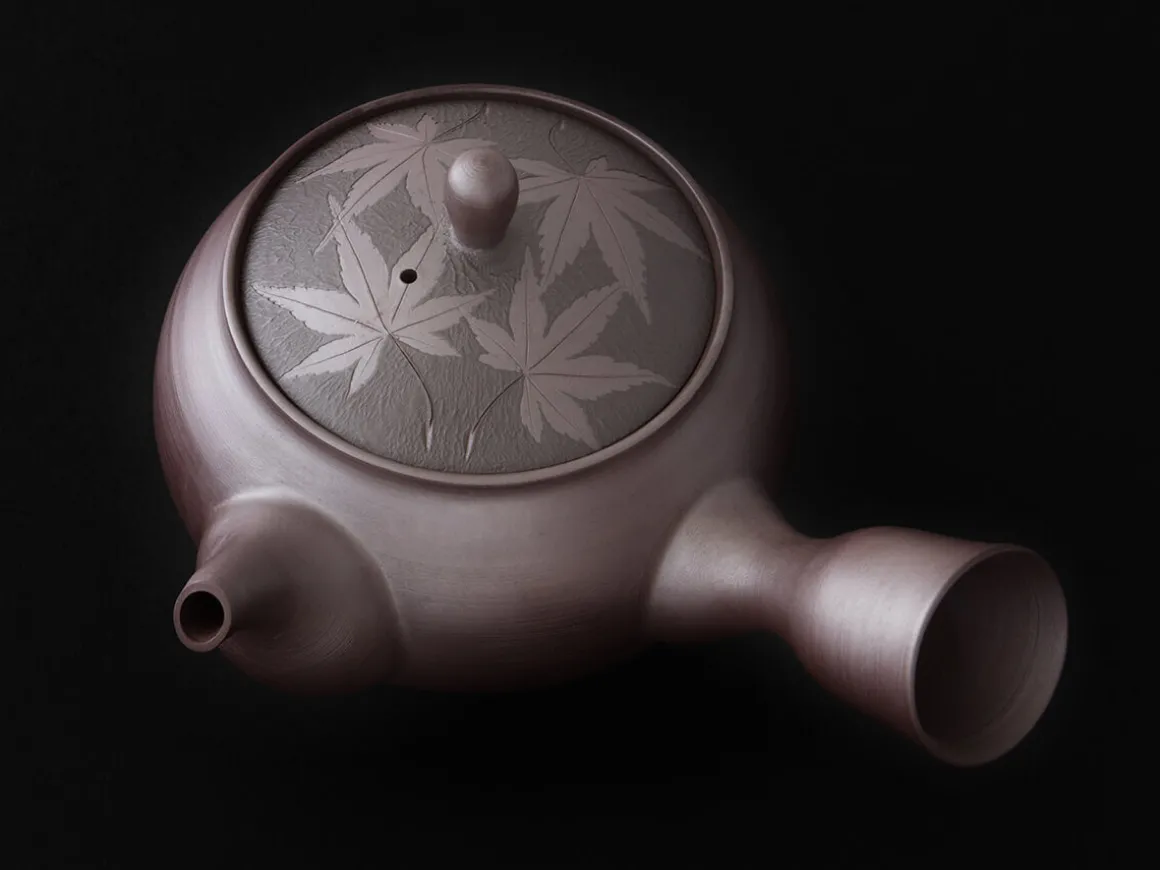 ORYOKI Japanische Teekannen|Teegeschirr*Kyusu Kuro Momiji, Banko Yaki, 350 ml