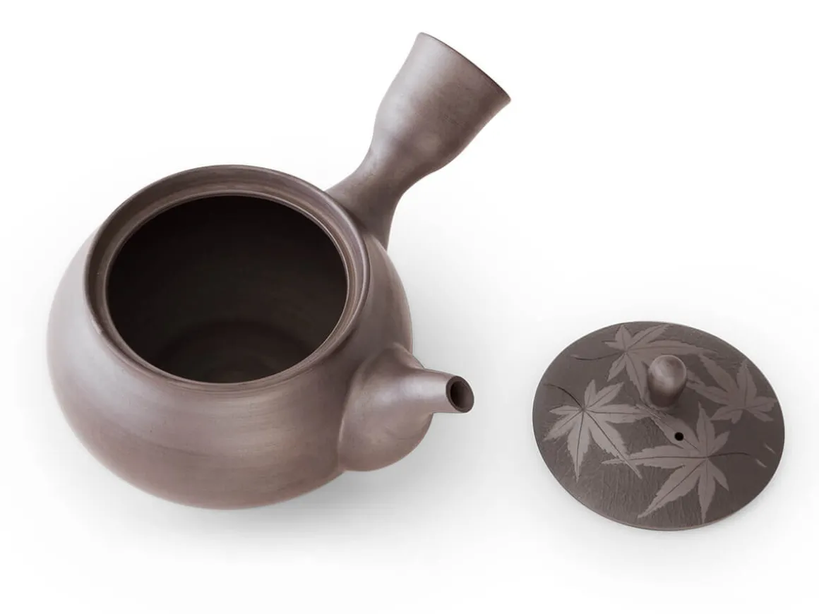 ORYOKI Japanische Teekannen|Teegeschirr*Kyusu Kuro Momiji, Banko Yaki, 350 ml