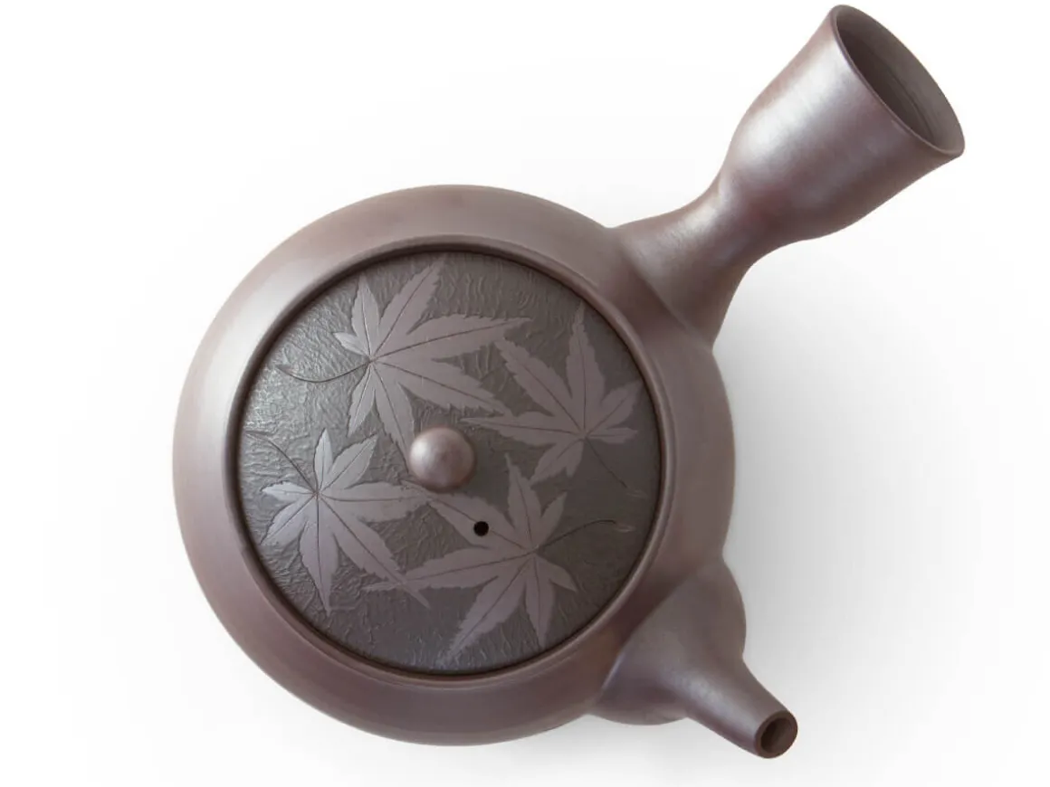 ORYOKI Japanische Teekannen|Teegeschirr*Kyusu Kuro Momiji, Banko Yaki, 350 ml