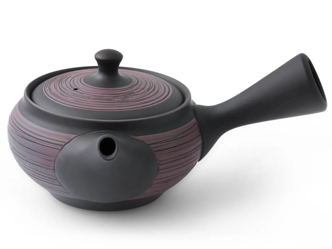 ORYOKI Japanische Teekannen|Teegeschirr*Kyusu Kurohira Murasakikusime, japanische Teekanne