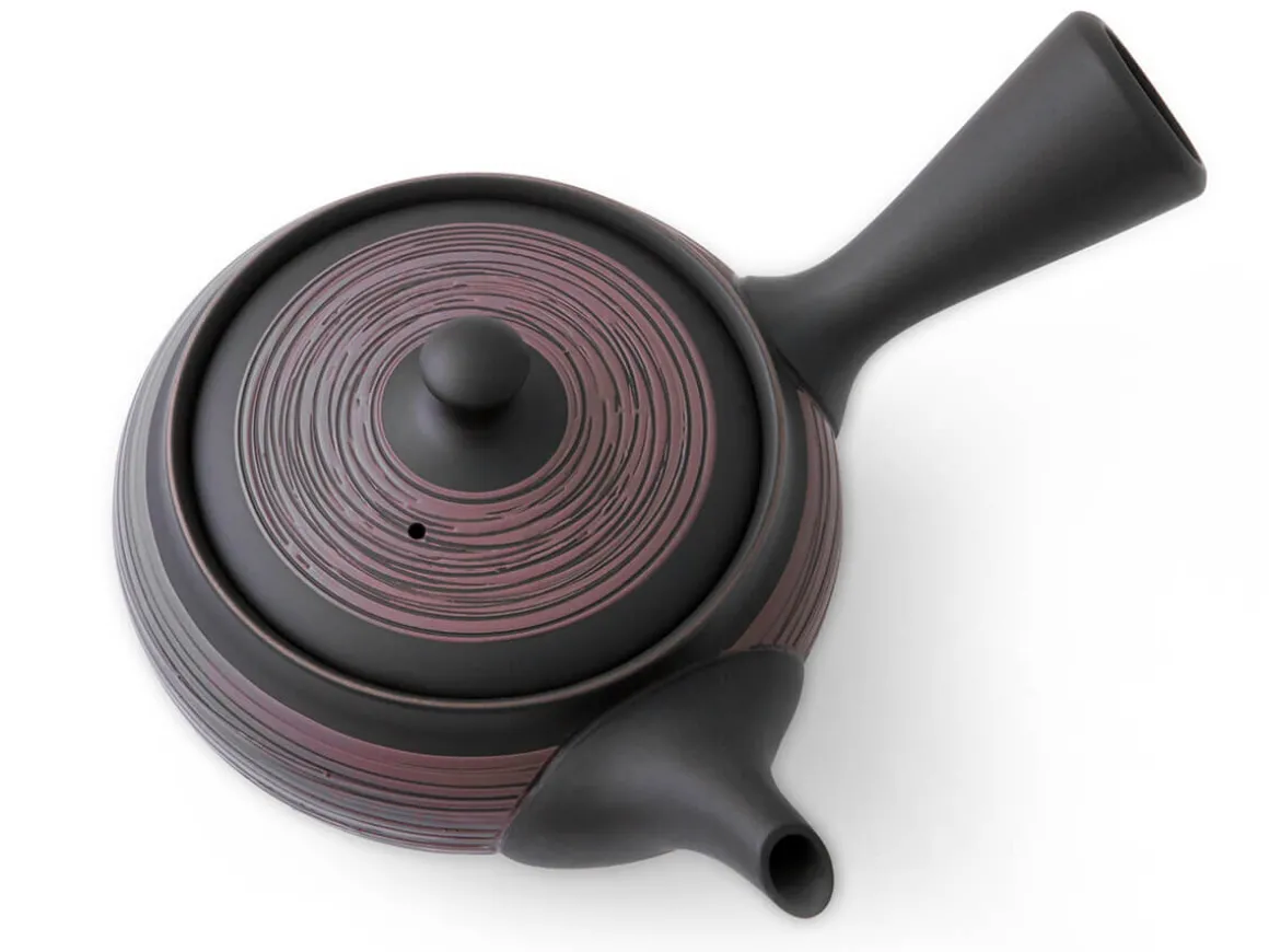 ORYOKI Japanische Teekannen|Teegeschirr*Kyusu Kurohira Murasakikusime, japanische Teekanne
