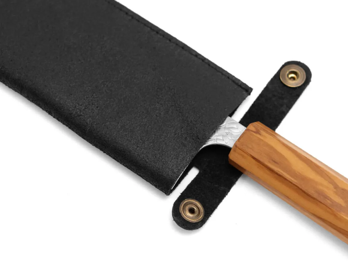 ORYOKI Messer-Zubehör*Messerhülle Santoku 185, Leder Vintage schwarz