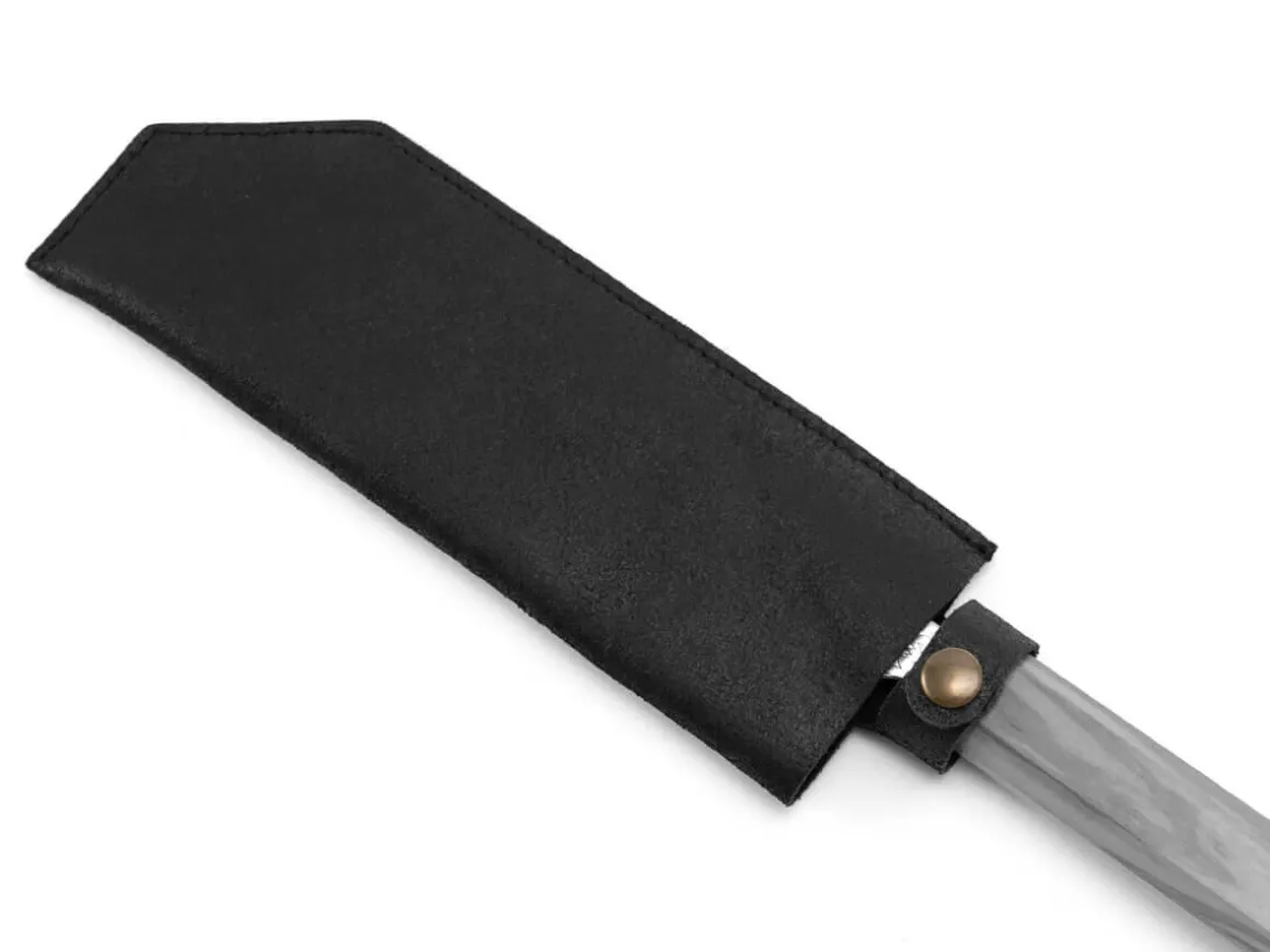 ORYOKI Messer-Zubehör*Messerhülle Santoku 185, Leder Vintage schwarz
