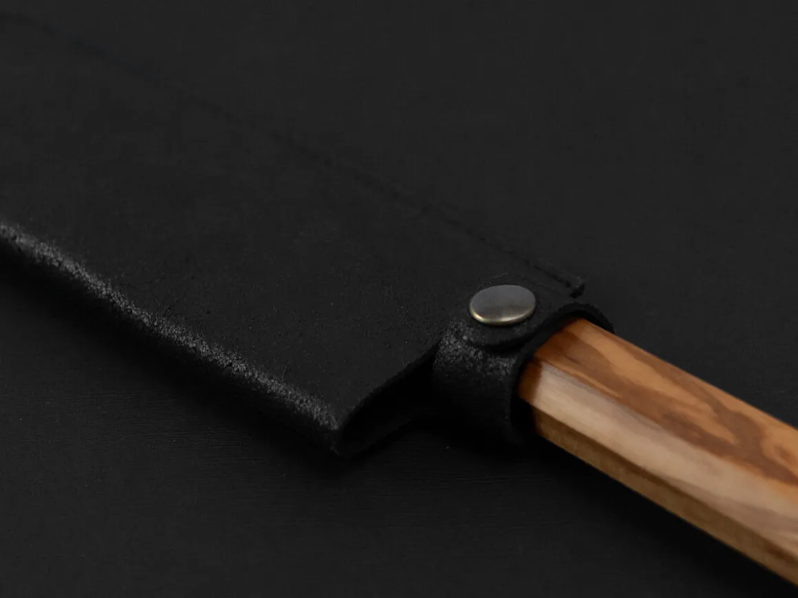 ORYOKI Messer-Zubehör*Messerhülle Santoku 185, Leder Vintage schwarz
