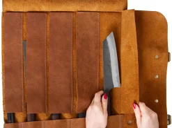 ORYOKI Messer-Zubehör*Messer-Tasche, Leder, Cognac