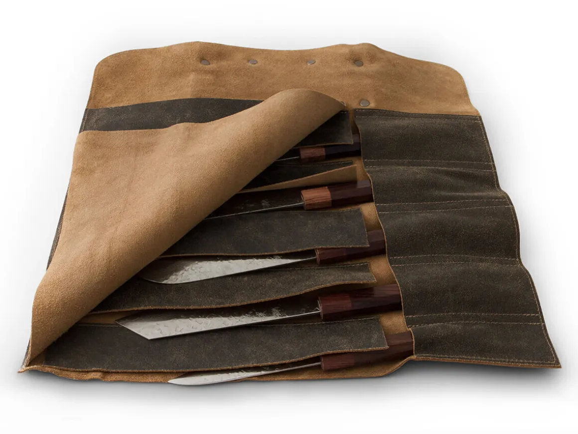 ORYOKI Messer-Zubehör*Messer-Tasche, Leder, Vintage-Style