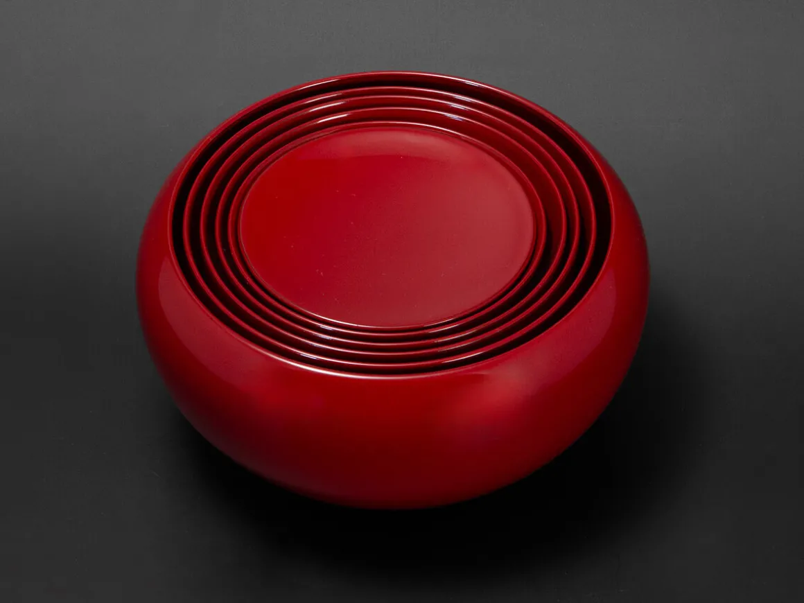 ORYOKI Holzschalen|Oryoki*Schalenset rot, 6-teilig