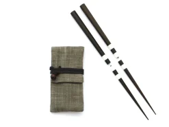 ORYOKI Essstäbchen*Premium Essstäbchen Motte-iku, teilbar, Ebenholz