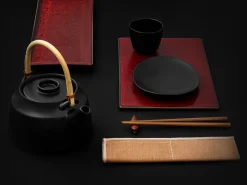 ORYOKI Sushi Teller|Japanisches Porzellan*Servierplatte Shuin, rot, 2 Größen