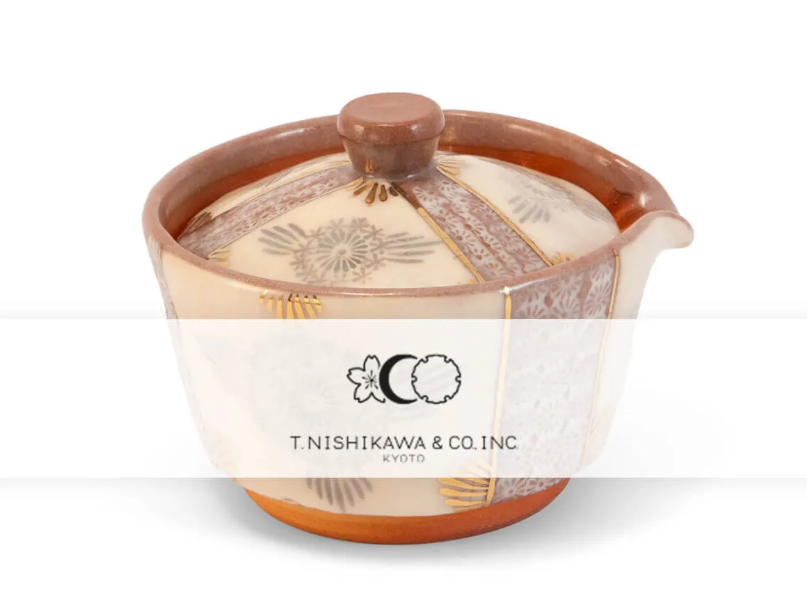ORYOKI Japanische Teekannen|Teegeschirr*Shiboridashi Teekanne Shino Hanamishima, 150 ml