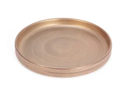 ORYOKI Japanisches Porzellan*Shusetsu Servierplatte Gold, flach, stapelbar