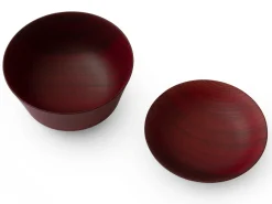 ORYOKI Holzschalen|Lacquerware*Suppenschale mit Deckel Hashi han, Urushi rot