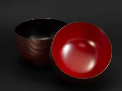 ORYOKI Holzschalen|Lacquerware*Suppenschale Urushi Mizu duo red, 260 ml