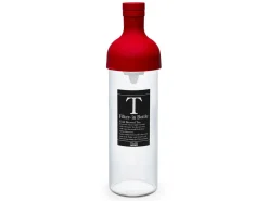 ORYOKI Mizudashi (Tee Kalt Aufgießen)*Teeflasche mit Sieb, HARIO Filter in Bottle, 750 ml, rot