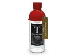 ORYOKI Mizudashi (Tee Kalt Aufgießen)*Teeflasche mit Sieb, HARIO Filter in Bottle, 300 ml, rot