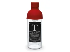 ORYOKI Mizudashi (Tee Kalt Aufgießen)*Teeflasche mit Sieb, HARIO Filter in Bottle, 300 ml, rot
