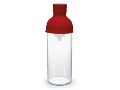 ORYOKI Mizudashi (Tee Kalt Aufgießen)*Teeflasche mit Sieb, HARIO Filter in Bottle, 300 ml, rot