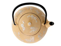 ORYOKI Japanische Teekannen|Teekanne Gusseisen*Teekanne Gusseisen CHOCHO, Beige, 0,6 l
