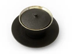 ORYOKI Teeschalen Und Becher*Teetasse Kuro Tsuya mit Untertasse und Deckel