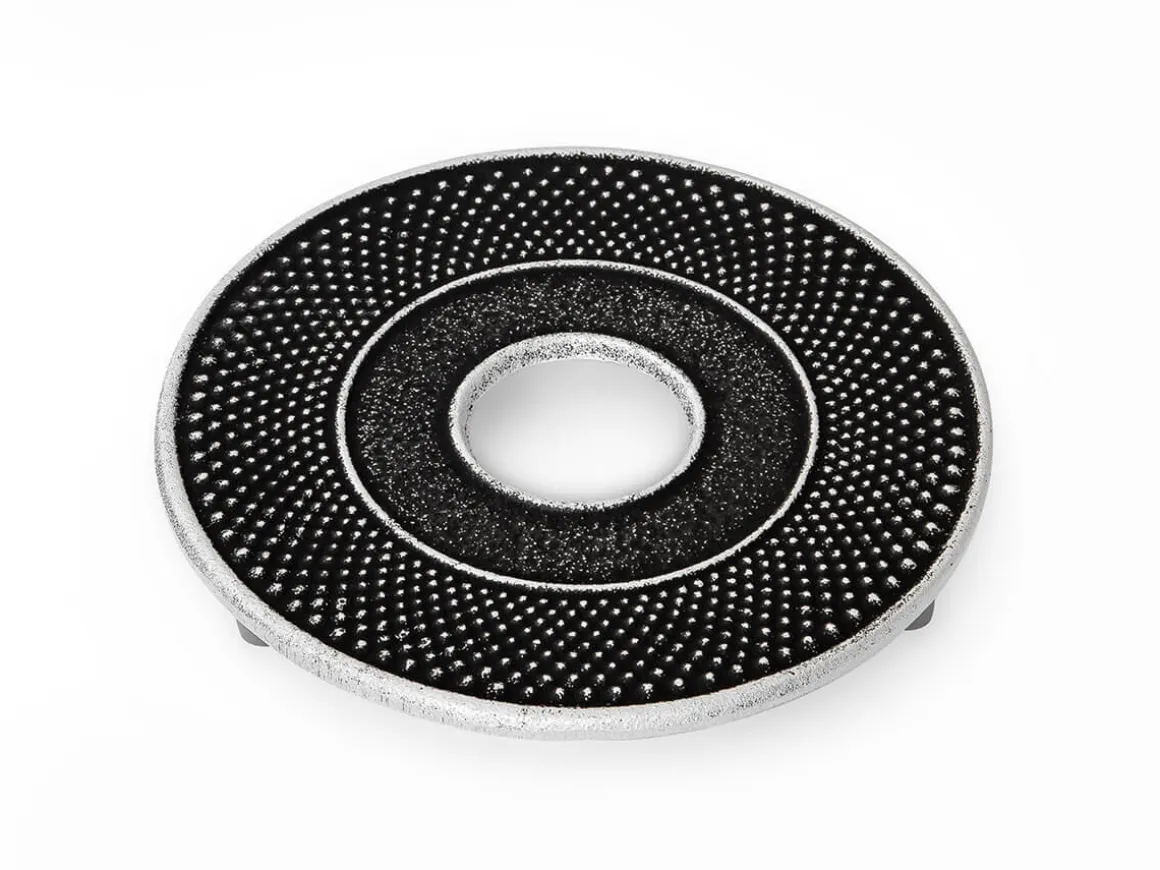 ORYOKI Zubehör*Untersetzer Iwachu Arare, Ø 13.5 cm, Schwarz-Silber