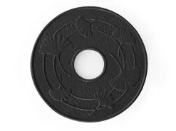 ORYOKI Tetsubin Gusseisen Wasserkessel|Japanische Teekannen*Untersetzer Iwachu Ginkgo, Gusseisen, Ø 13,5 cm