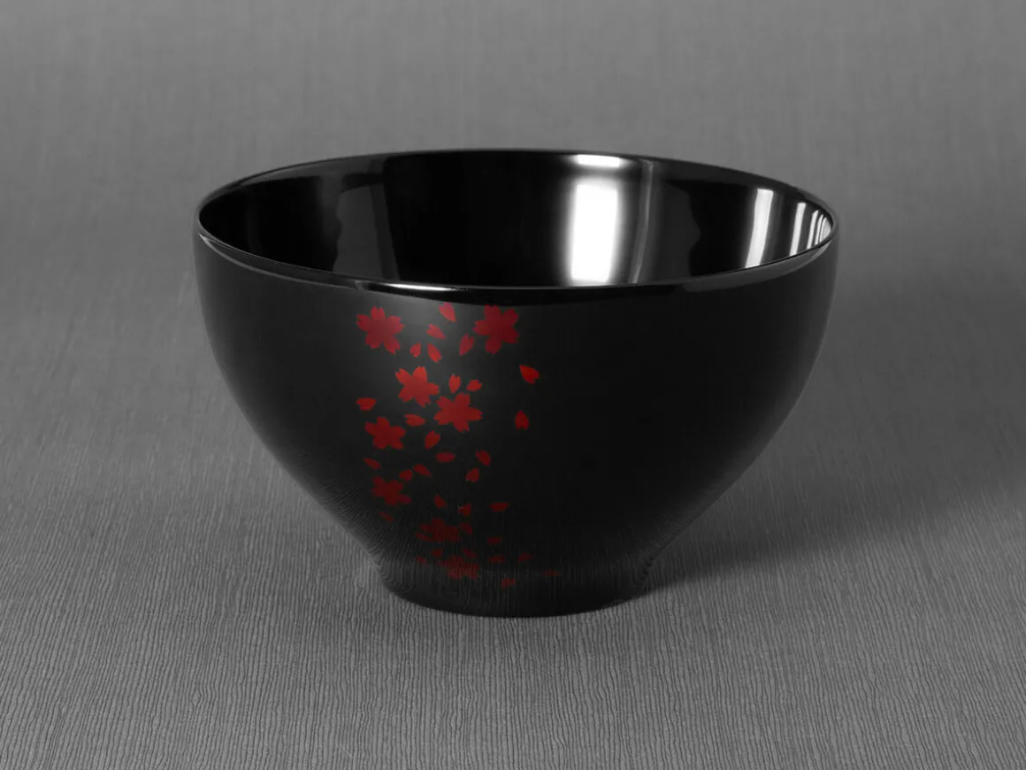 ORYOKI Holzschalen|Lacquerware*Urushi Raku wan Sakura, 450 ml
