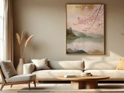 ORYOKI Wandbilder*Wandbild Japanischer Garten Sakura #3, farbig 3:4