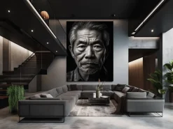 ORYOKI Wandbilder*Wandbild Portrait Kajiya #1, japanischer Schmied, schwarz-weiß, 3:4