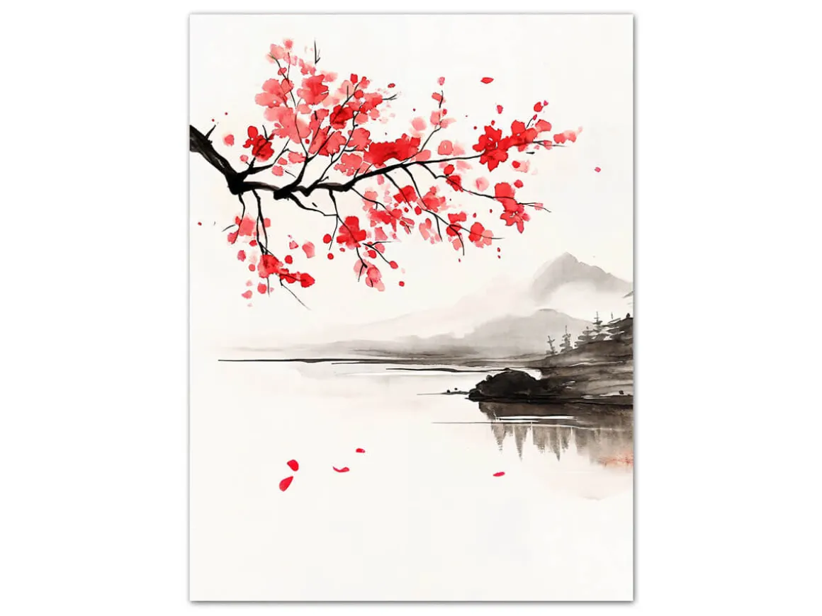 ORYOKI Wandbilder*Wandbild Wabi Sabi Sakura #2, farbig 3:4