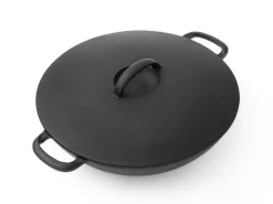 ORYOKI Gusseisentöpfe|Gusseisenpfannen*Wok Pfanne / Topf, Gusseisen mit Deckel, 2 Größen