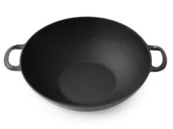 ORYOKI Gusseisentöpfe|Gusseisenpfannen*Wok Pfanne / Topf, Gusseisen mit Deckel, 2 Größen