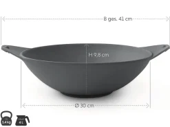 ORYOKI Gusseisentöpfe|Gusseisenpfannen*Wok Pfanne Gusseisen NakedPan, Ø 30 cm, OIGEN